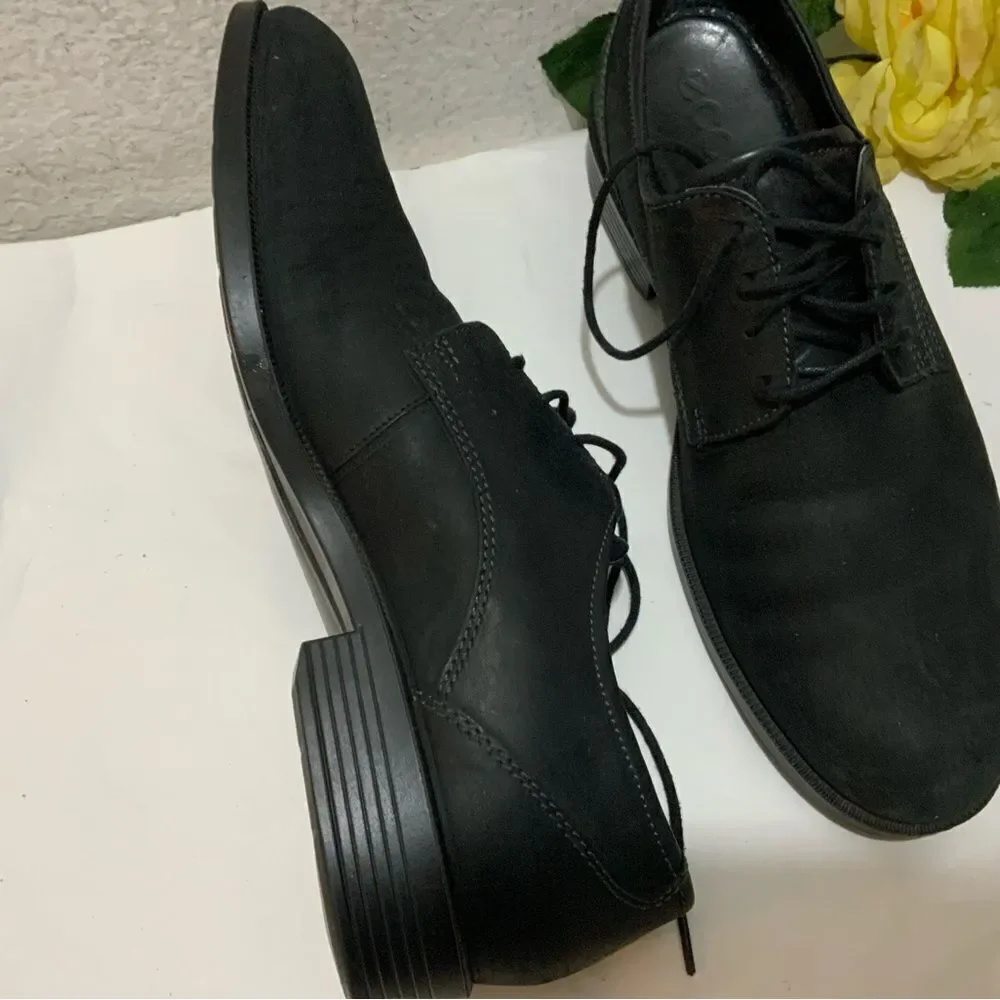 ECCO Mens Dress Shoes Black Leather Lace Up Dress Shoes EU 45 USA 11